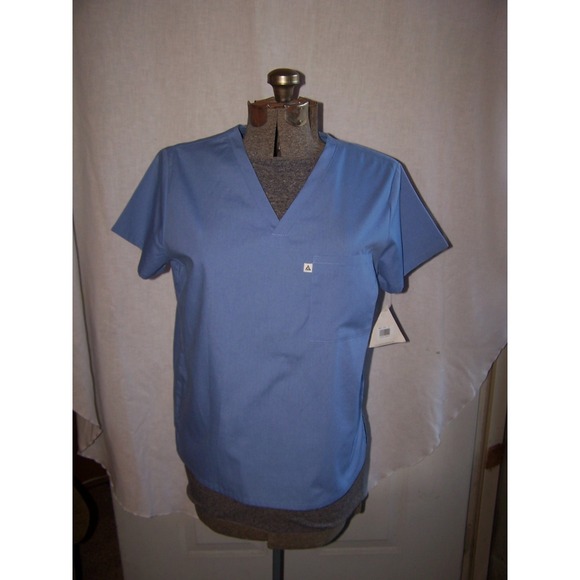Cherokee Studio Tops - Cherokee Studio Scrub Top Ciel Blue V-Neck Chest Pocket 3800 Mens Small NWT